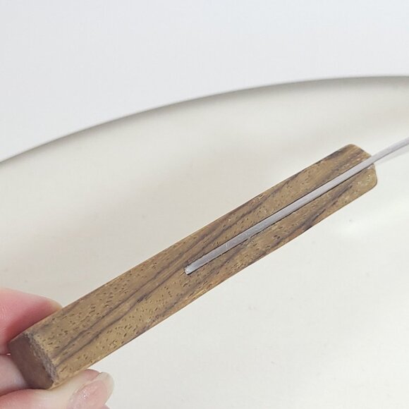 Solid Vintage Vernco Ice Cream Spoon Scoop Shovel Wooden Handle Brass Rivets - Picture 3 of 9